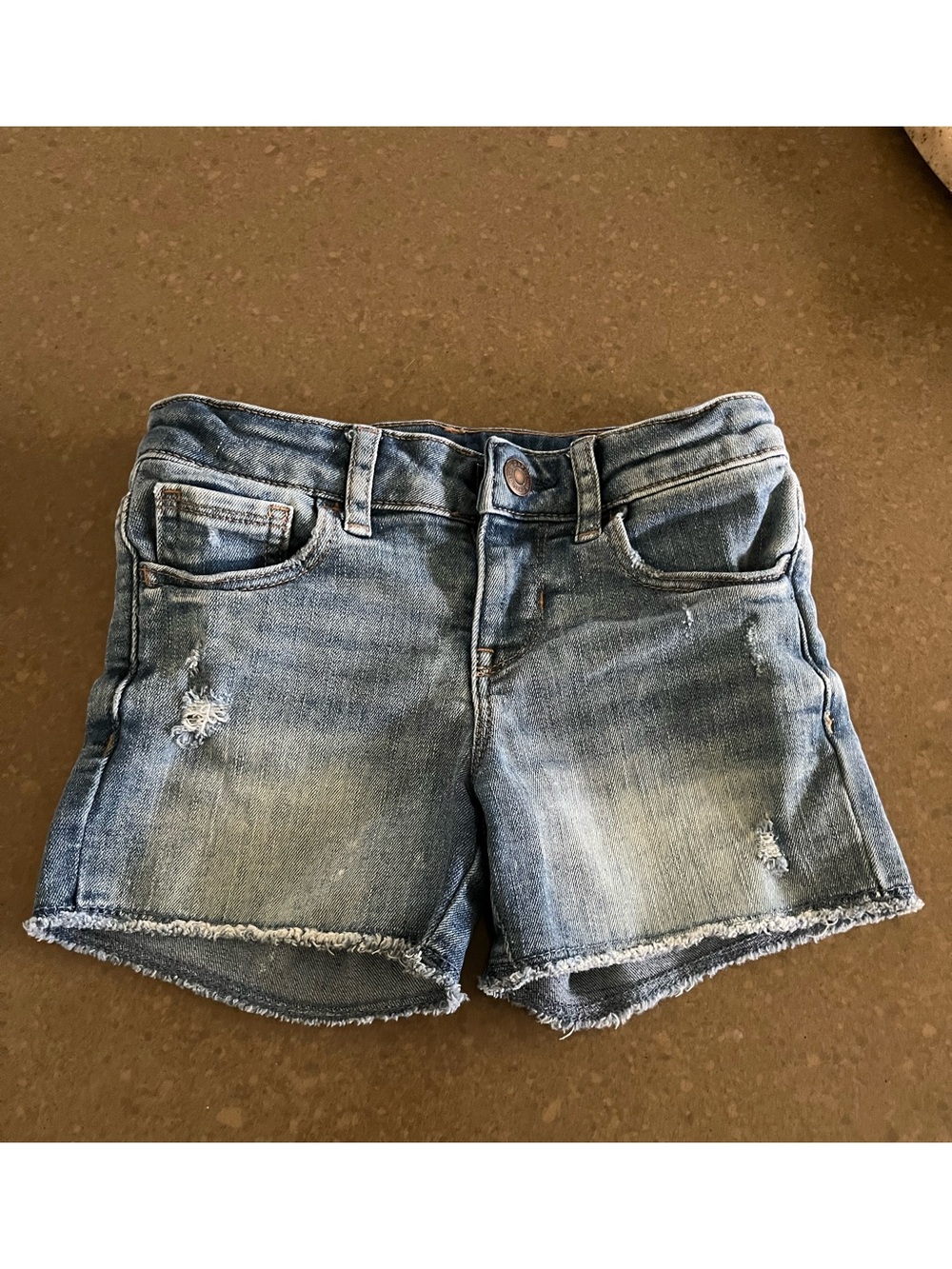 GAP Blue Distressed Denim Cutoff Shorts
